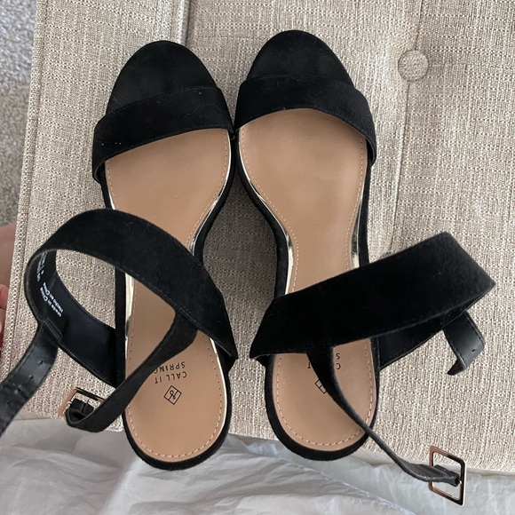 Black wedge sandal heels - Picture 2 of 3
